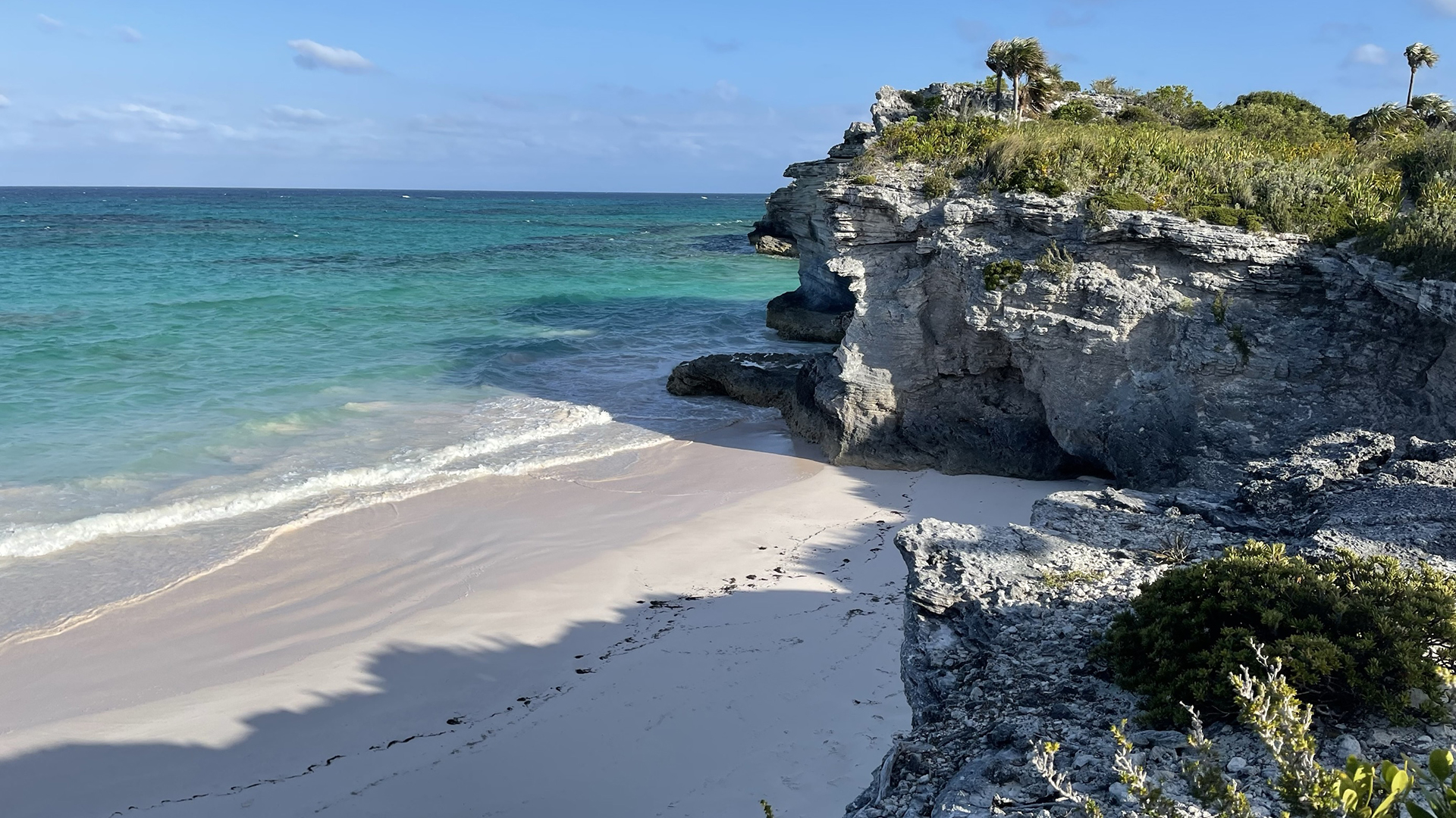 Lookout Cay at Lighthouse Point tropical beach with turquoise water