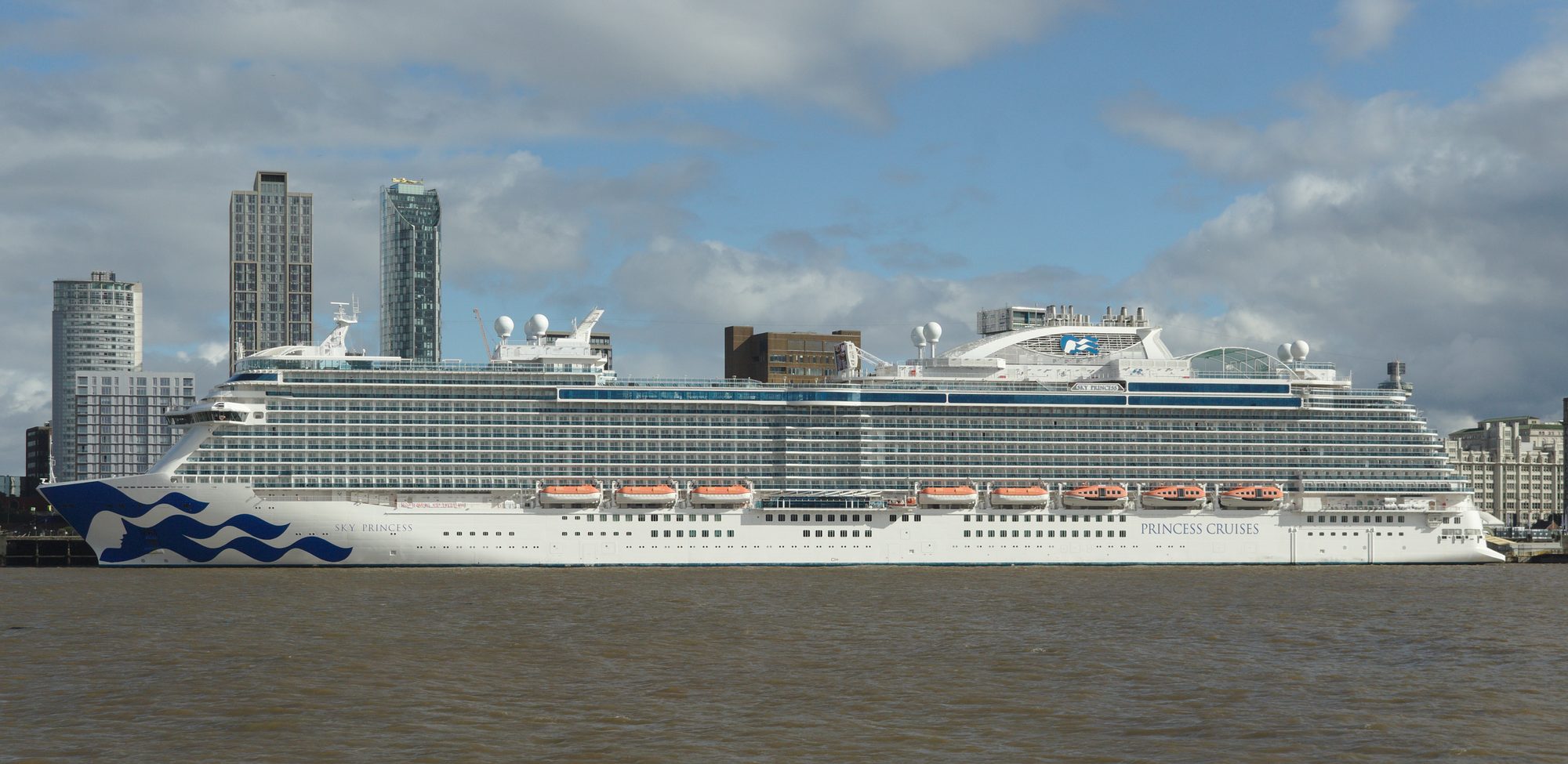 Sky Princess cruise ship docked in port